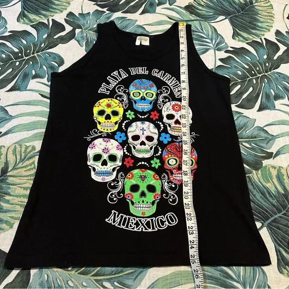REEF Sugar Skull Day Of The Dead Dia De Los Muertos Mexico Graphic Tank Top - Picture 9 of 11
